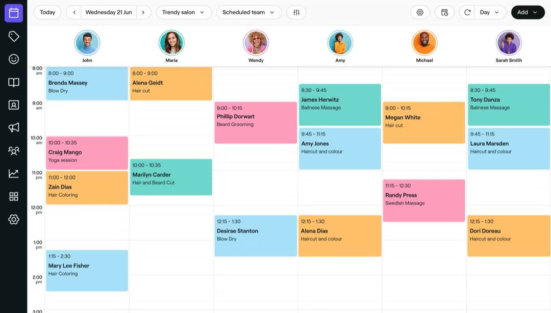 Dashboard del software gestionale Styla con calendario, prenotazioni e gestione clienti per saloni